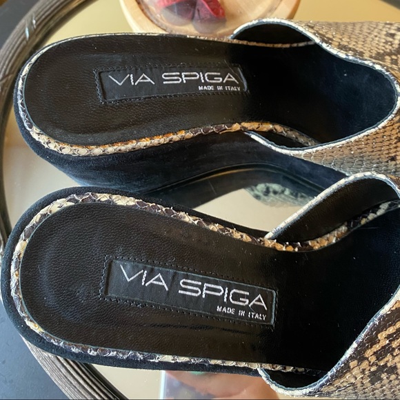 Vintage Via Spiga Chunky Snakeskin Wedges Size 8.5 - Picture 5 of 10